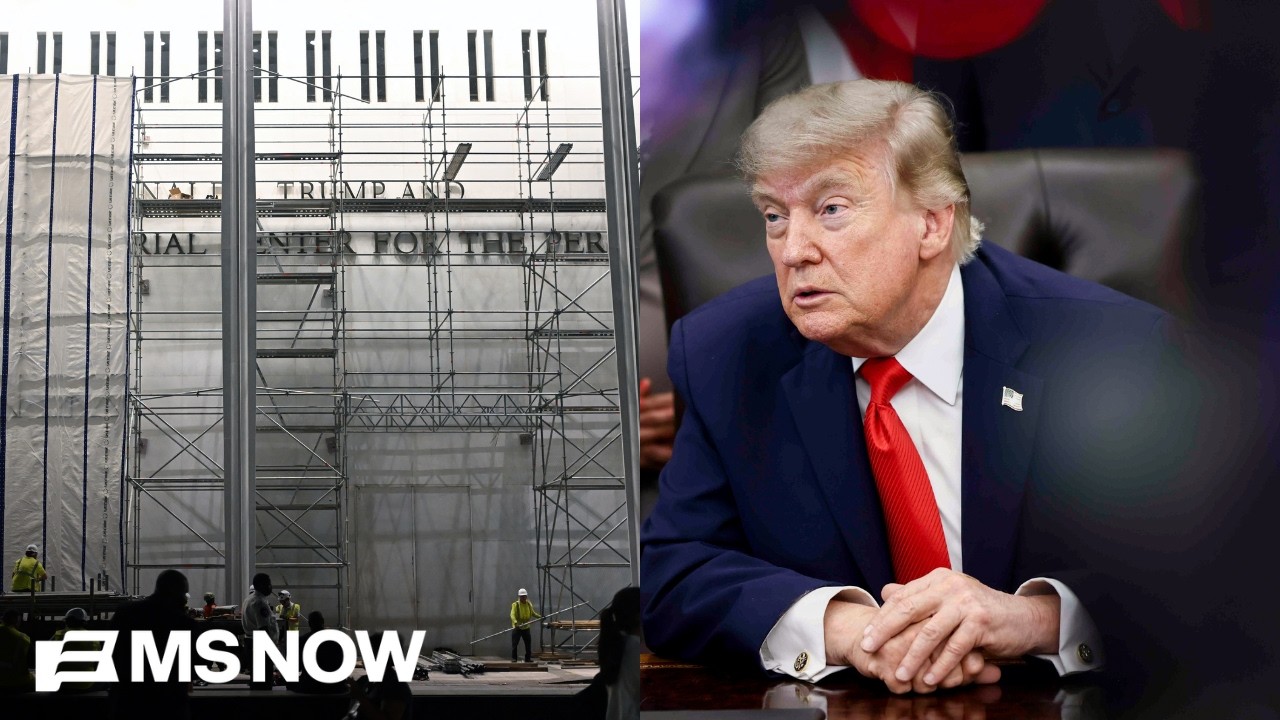 BREAKING: Crews begin to remove Trump's name from the Kennedy Center