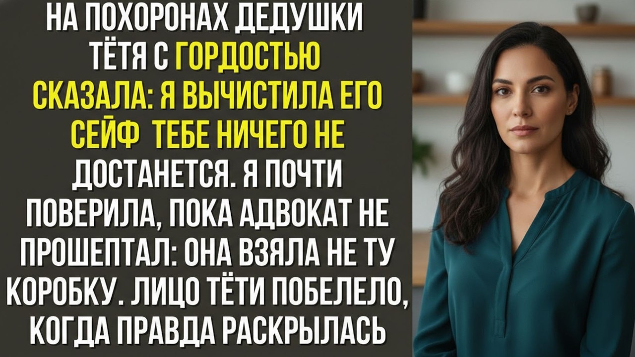 На похоронах дедушки тётя с гордостью сказала  Я вычистила его сейф — тебе ничего не достанется