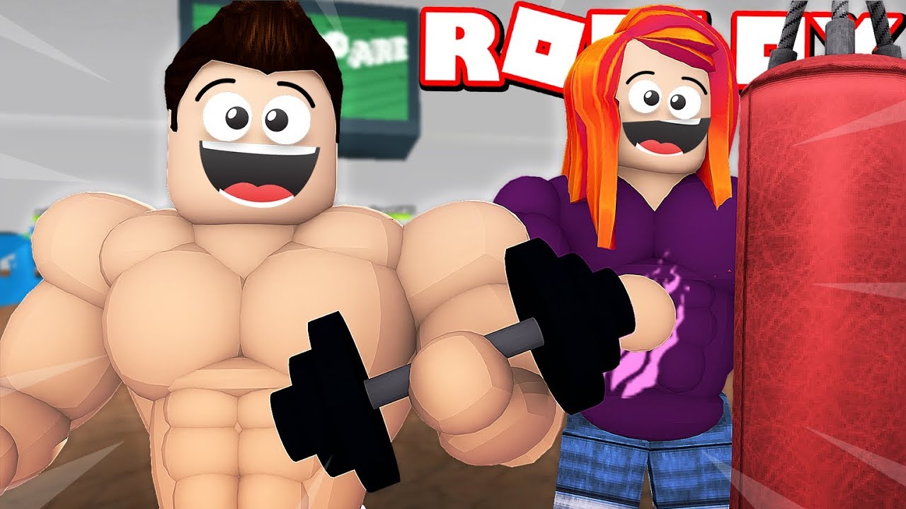 КАК СТАТЬ САМЫМ СИЛЬНЫМ ИГРОКОМ В ROBLOX! (Симулятор поднятия тяжестей с моей младшей сестрой!)