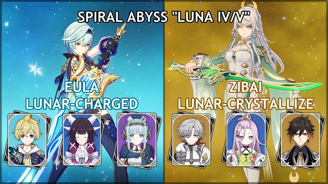C6 Eula Lunar Charged / C0 Zibai LunarCrystallize | Spiral Abyss Floor 12 Genshin Impact 