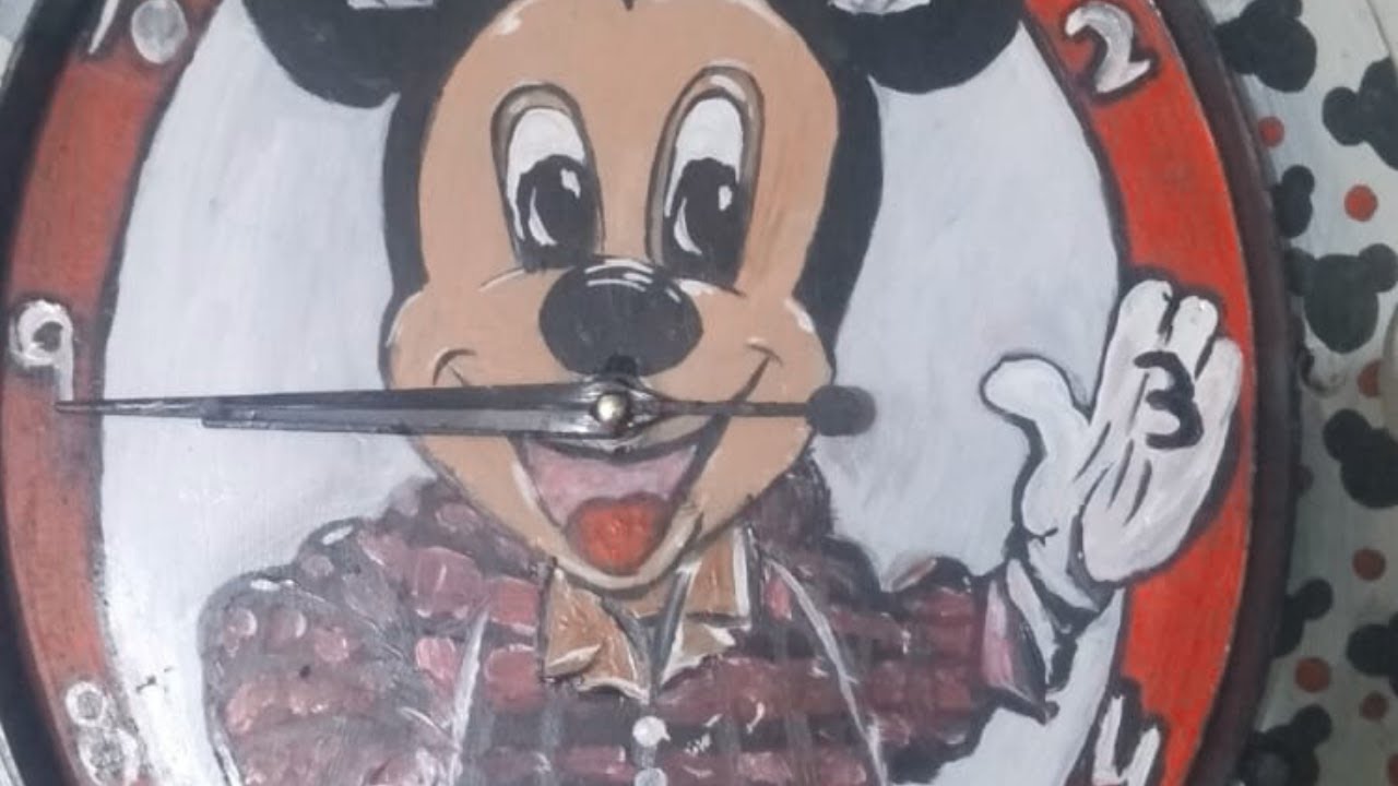Mickey Mouse on the Clock 🕰️ | Creative Cartoon Art