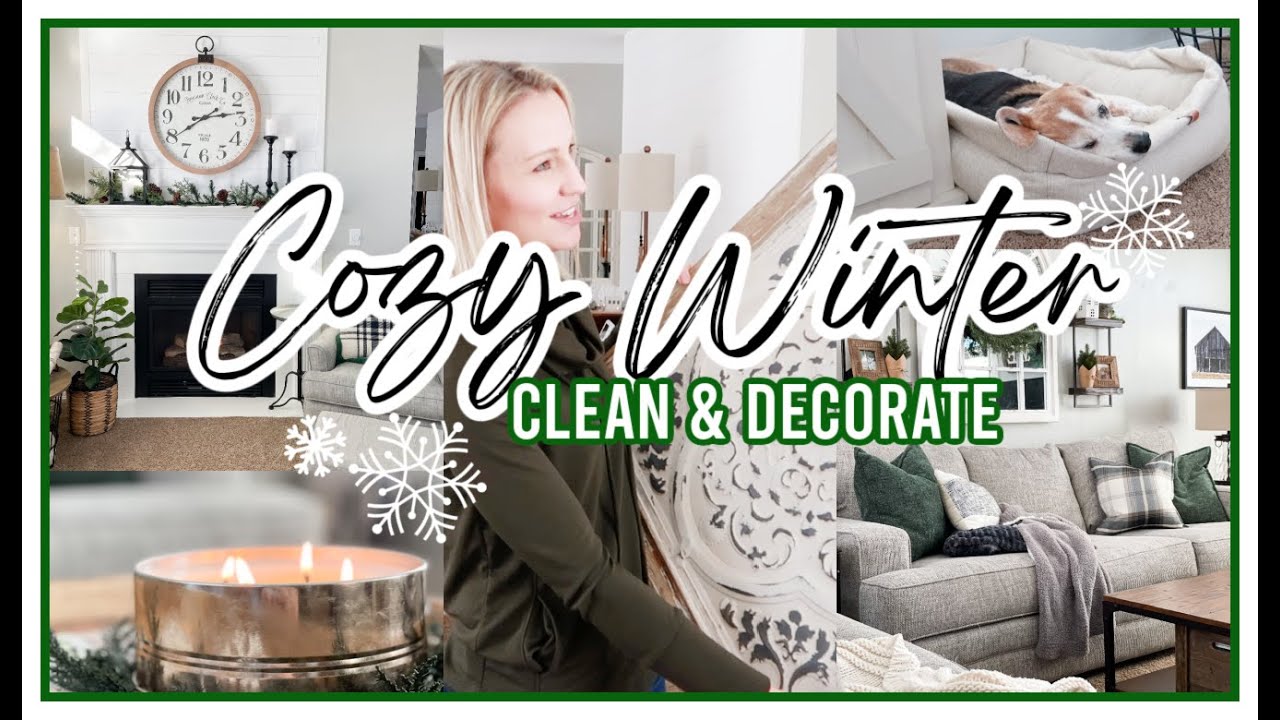 COZY WINTER CLEAN & DECORATE WITH ME 2021! | AFTER CHRISTMAS MODERN FARMHOUSE DECOR IDEAS