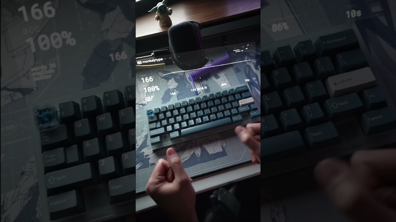 Drop DCX Permafrost keycaps on the QK60 keyboard