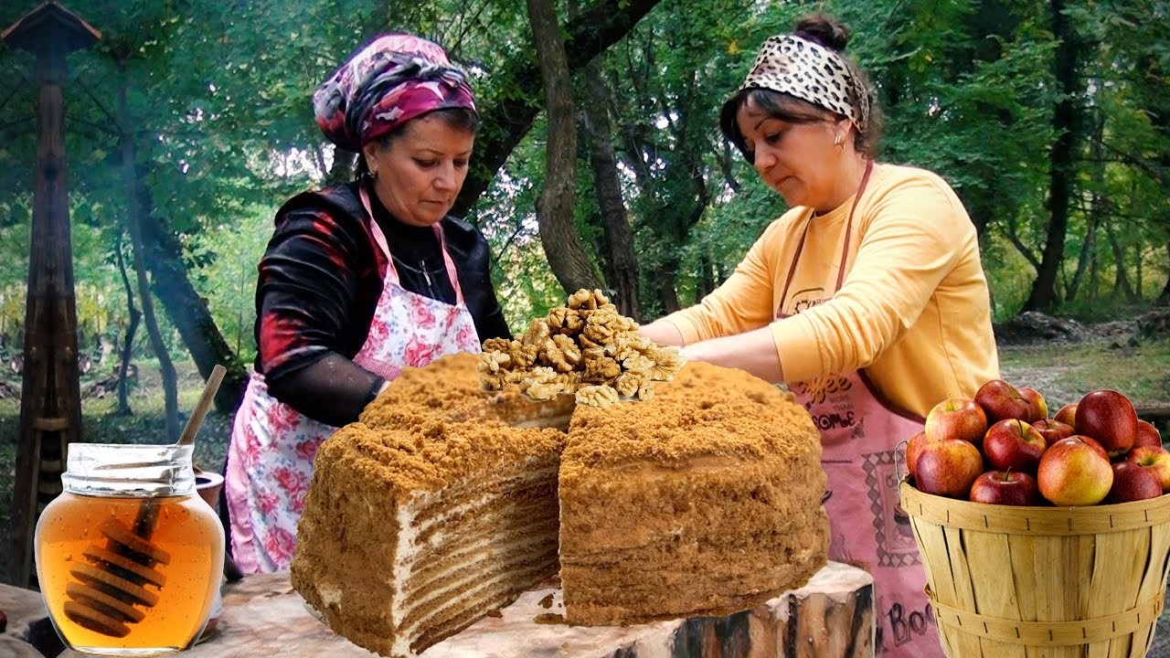 LIVE: We Prepared Honey Cake and Walnut Apple Dessert in the Forest in the Village