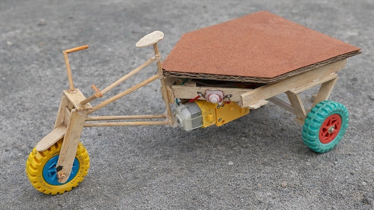 How to make rc trolley with cardboard model easy science project 