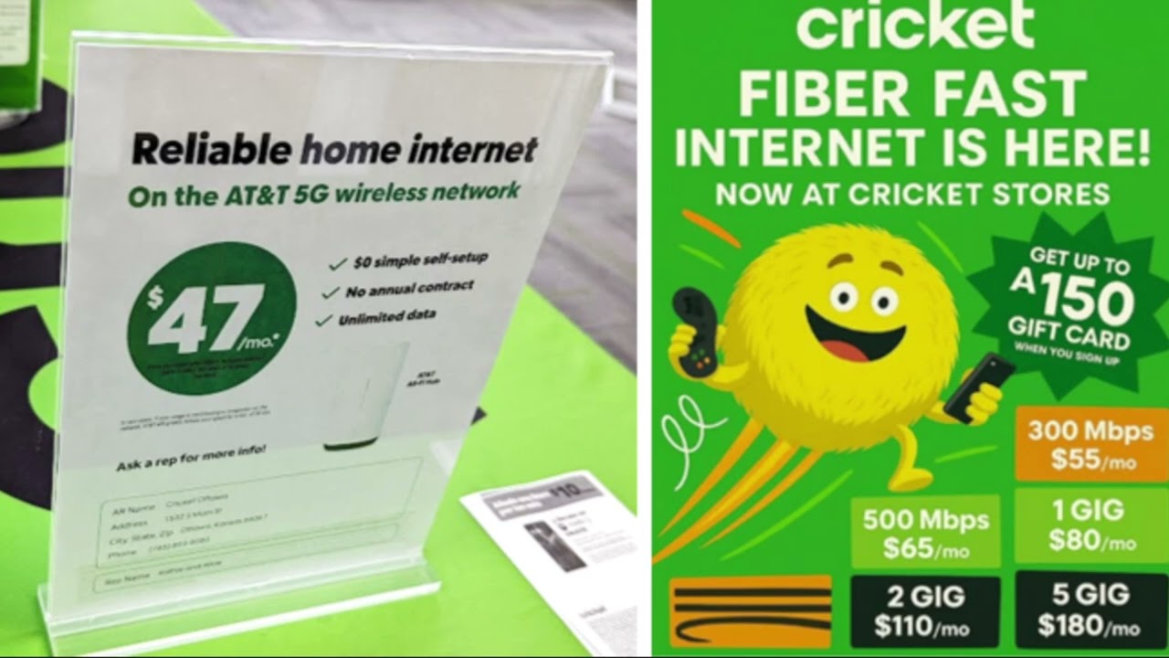 Предложения Cricket Wireless по домашнему интернету: домашний интернет 5G и оптоволокно.