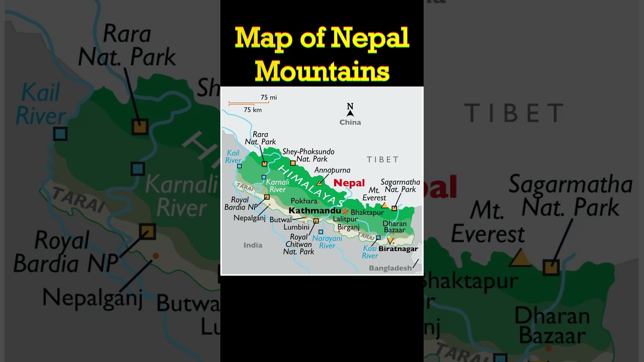 Map of Nepal Mountains #shortsfeed