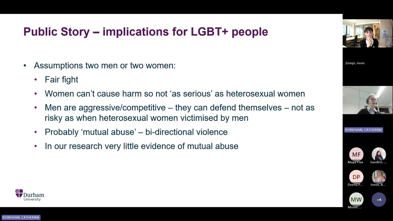 Domestic abuse in LGBT+ relationships with Professor Catherine Donovan