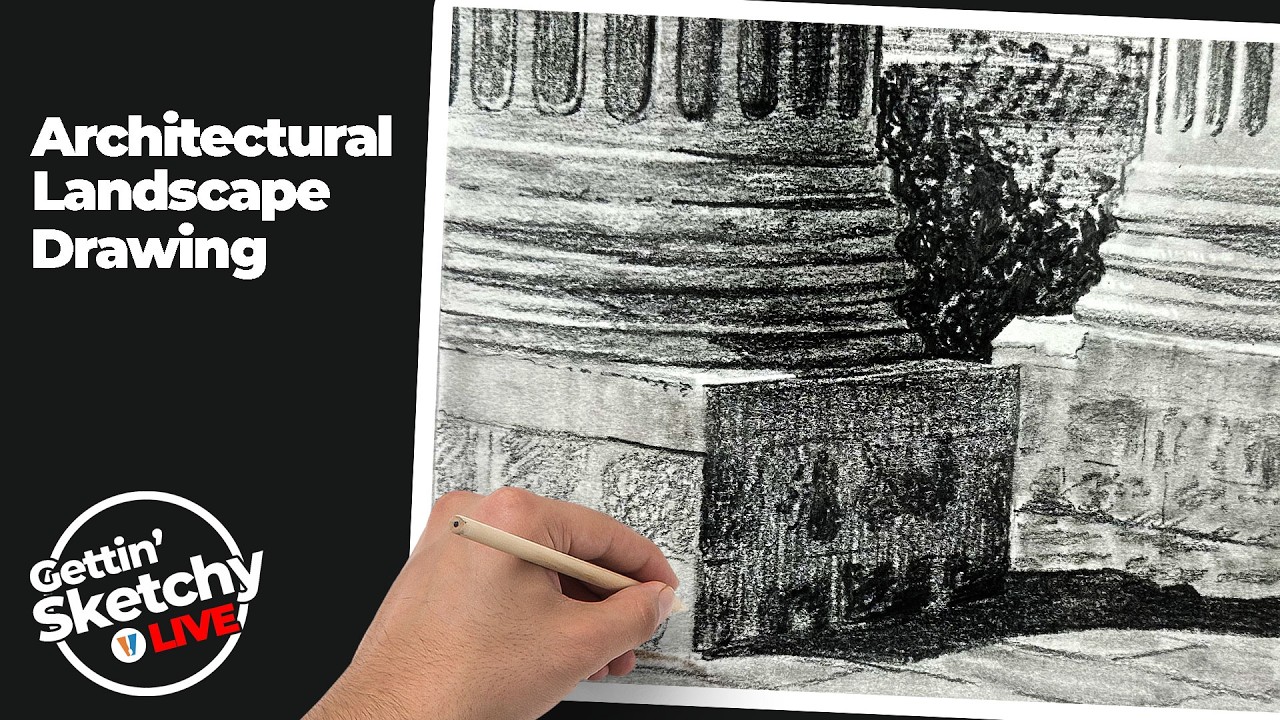Can I Draw this Landscape with Pencil LIVE in 45 Minutes? - Gettin' Sketchy