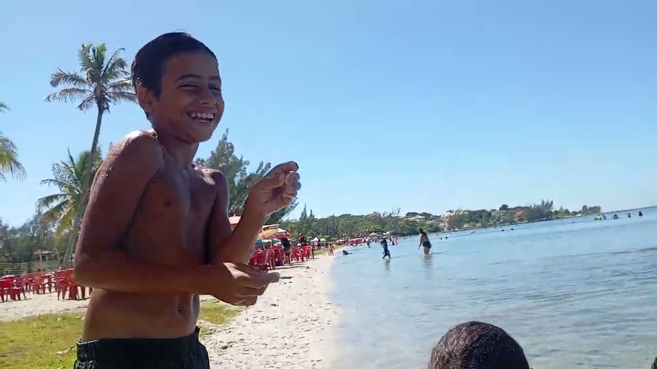Catando conchinhas na praia 