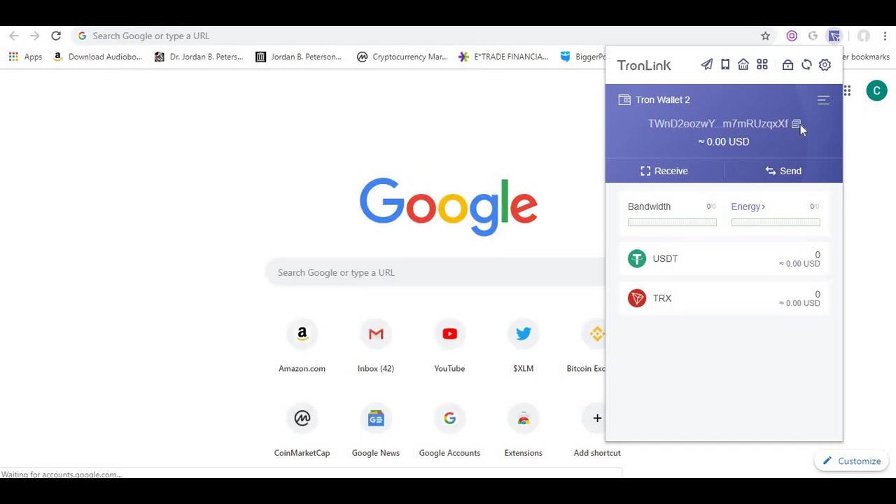 Tron - How to install a Chrome Tronlink Wallet for TRX and Dapps.