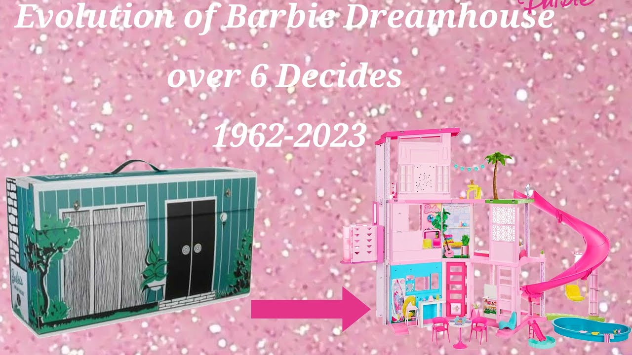Evolution of Barbie Dreamhouse over 6 decides 1962-2023
