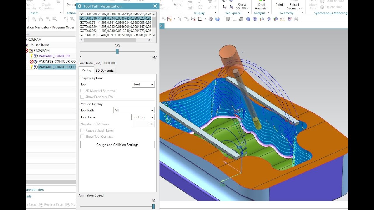 NXCam MultiAxis-Variable Contour tối ưu với Surface Area/Relative to Part-Vector-Swarf Drive(Bài 67)