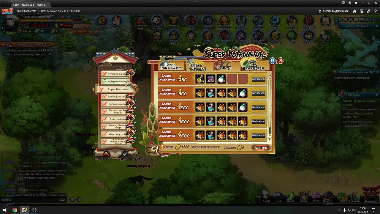 Naruto Online - awans na 80 poziom i runy oczyszczenia