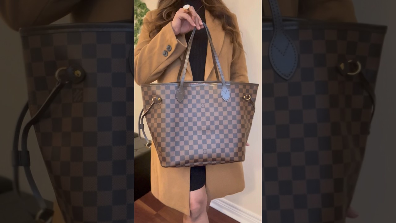 Louis Vuitton Neverfull MM Demier Ebene Rose Ballerina Interior 🤎💗 #lvneverfull#neverfullmm