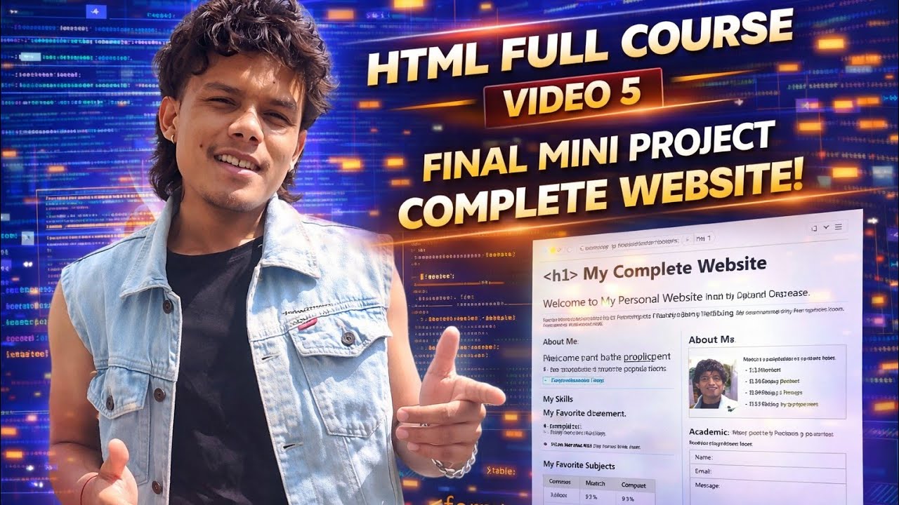 HTML Full Course in Nepali | Video 5 – Final Project | Complete Website Using HTML Only
