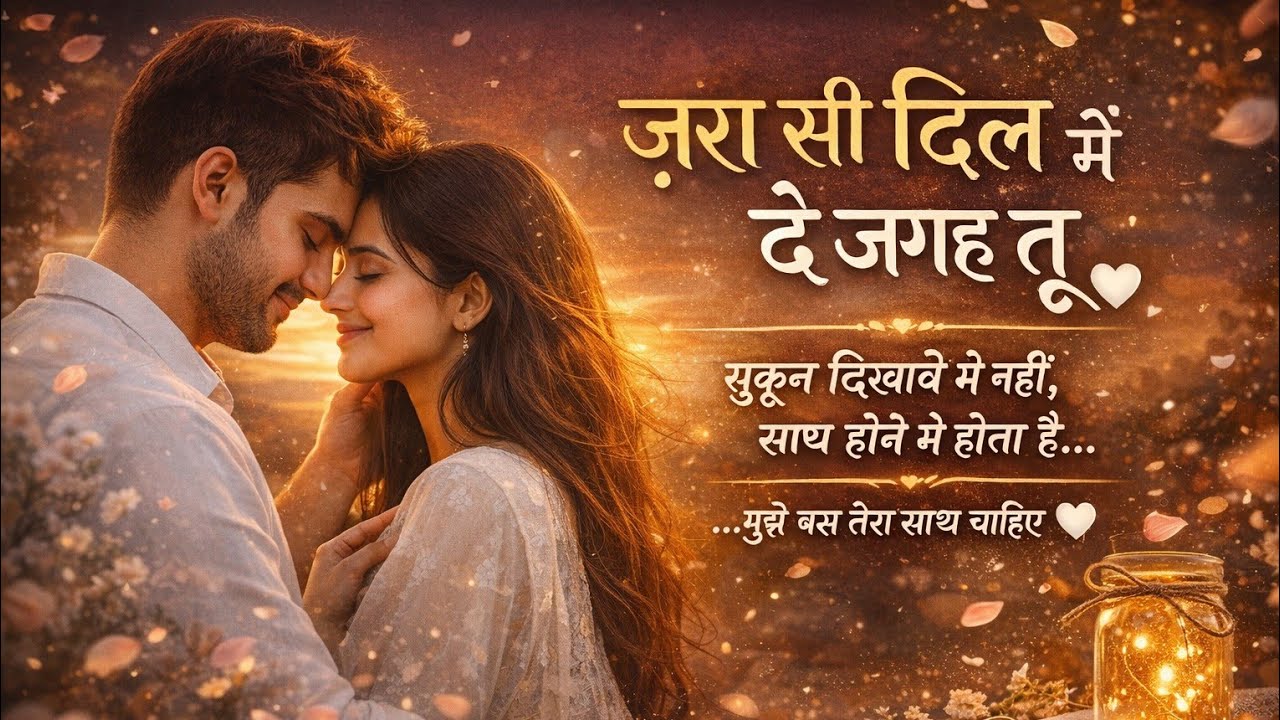 “ज़रा सी दिल में दे जगह तू 🤍 | जब सुकून किसी इंसान में मिल जाए | Romantic Shayari Video”
