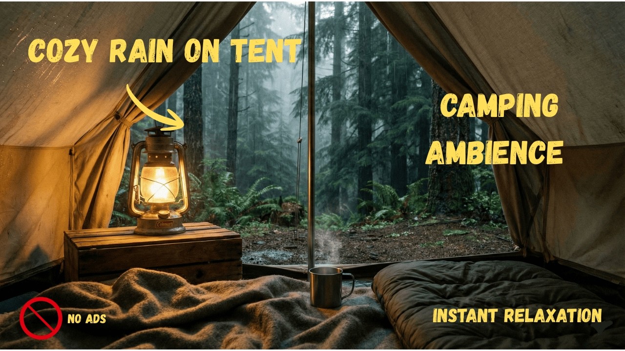 Cozy Rain on a Tent | Soft Forest Camping Ambience for Sleep & Relaxation (8+ Hours)