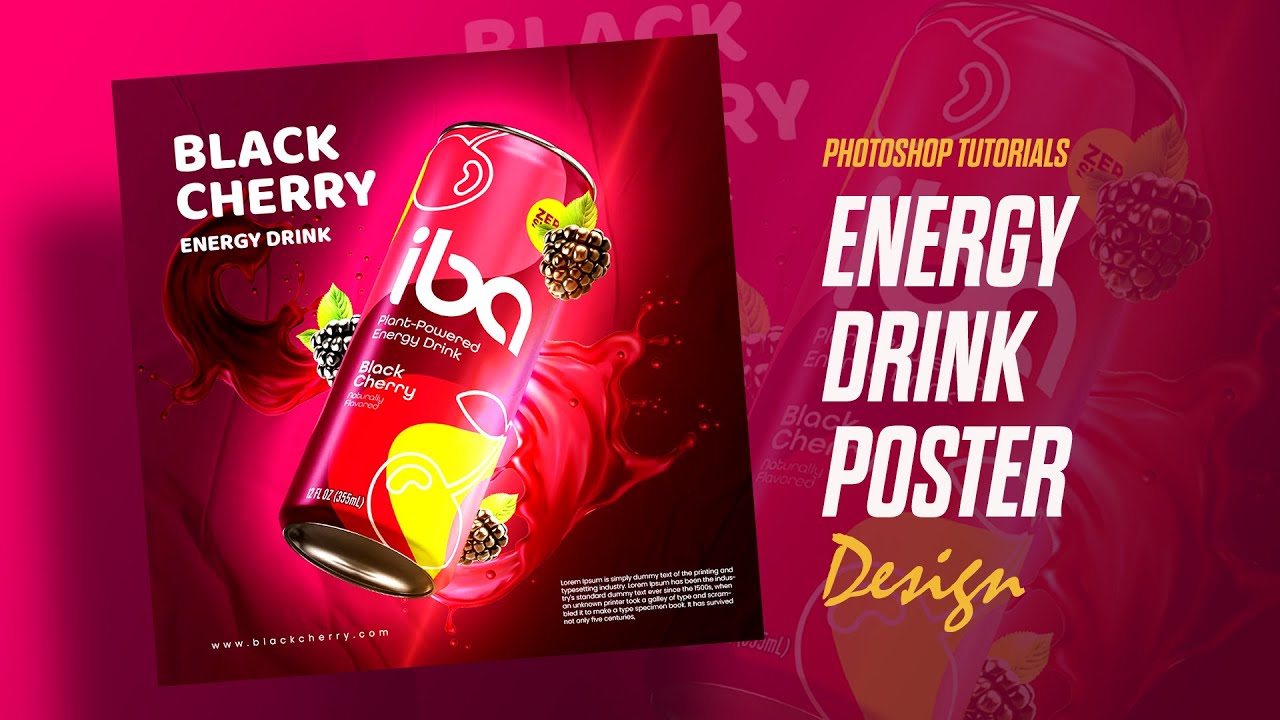 Energy Drink Advertising Poster for Beginners | Photoshop