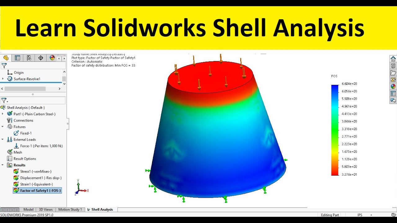 Solidworks simulation |  Structural analysis with shell element