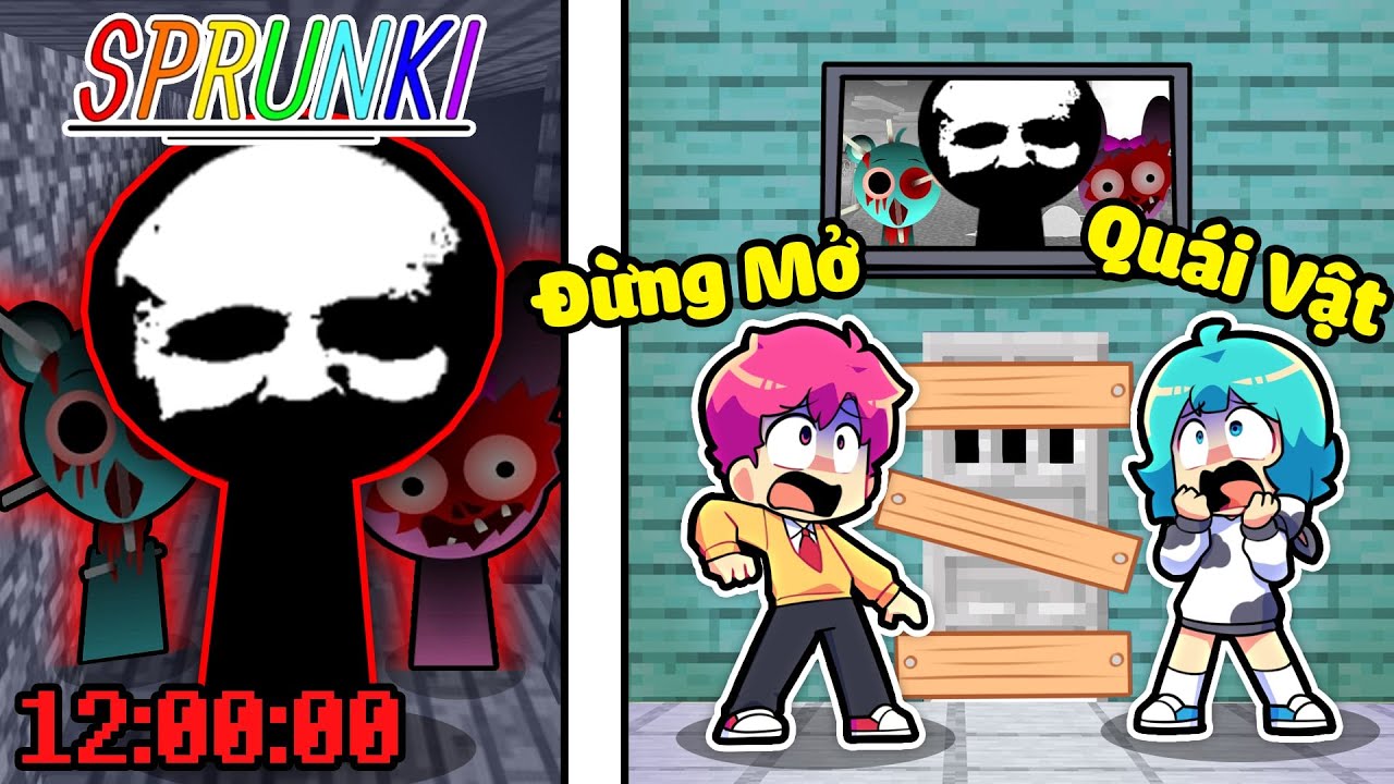 ĐỪNG MỞ CỬA CHO SPRUNKI HORROR ĐÁNG SỢ VÀO LÚC 3H SÁNG TRONG MINECRAFT*HIHA ĐỪNG MỞ CỬA SPRUNKI 😣🥶