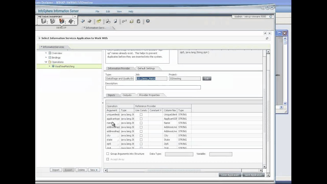 IBM InfoSphere Information Services Director - Basic Demo