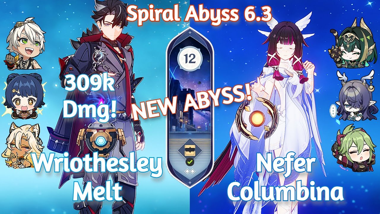 C0 Columbina Nefer Lunarbloom x C1 Wriothesley Melt - NEW Spiral Abyss 6.3 | Genshin Impact