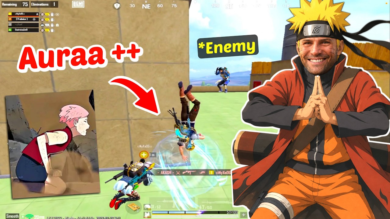10 Minutes of Aura Farming 💀 in BGMI x Naruto Mode | Bgmi New Update 4.5 Funny Moments 😂