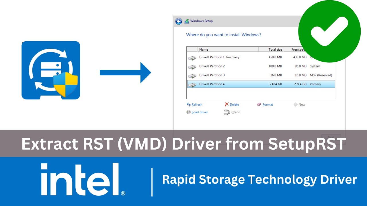 Извлечь драйверы Intel RST (VMD) из исполняемого файла SetupRST
