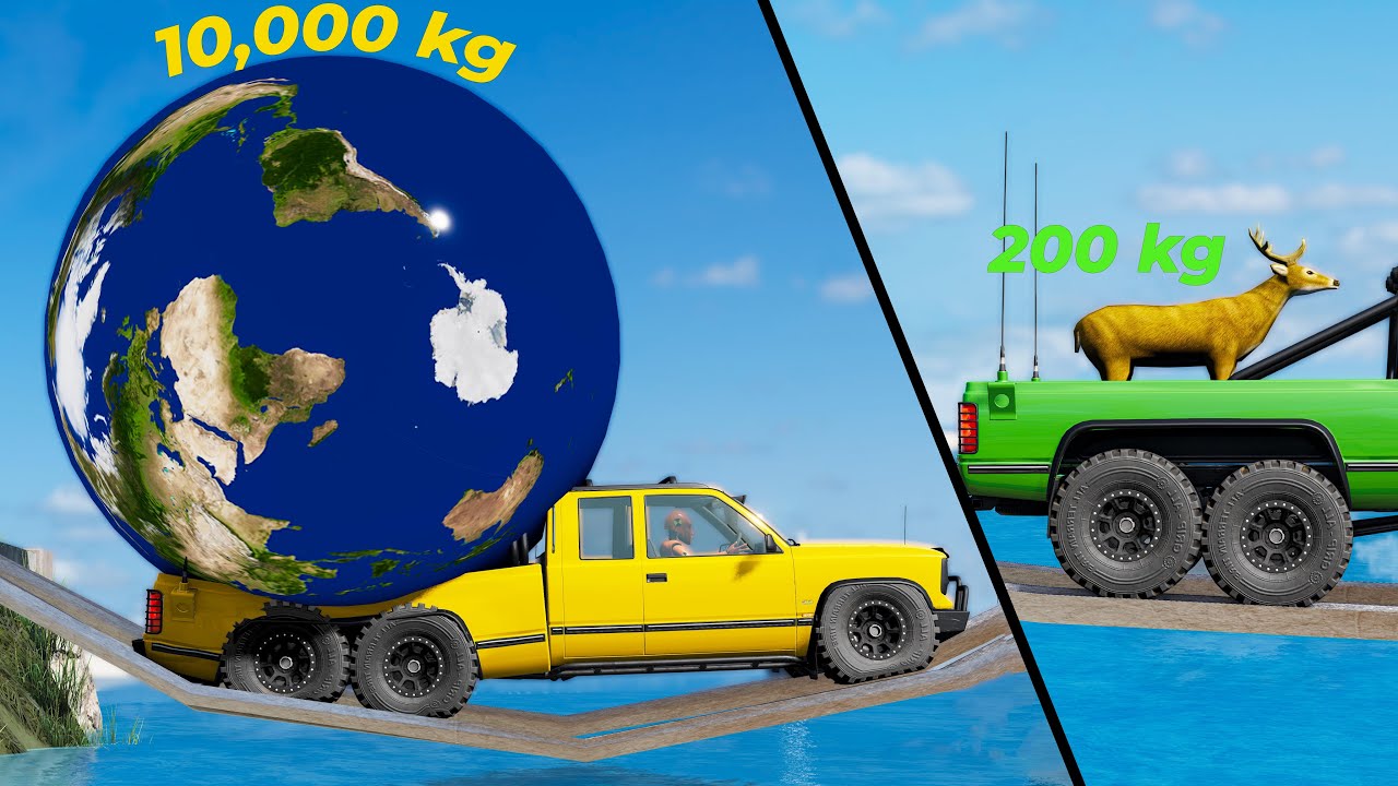 Pickup vs Extreme Weight #2 - From 196 kg to 21,600 kg! - Beamng drive