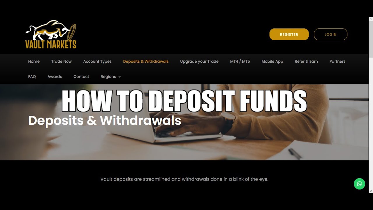 Step by Step procedure on how to deposit with Vaults market
