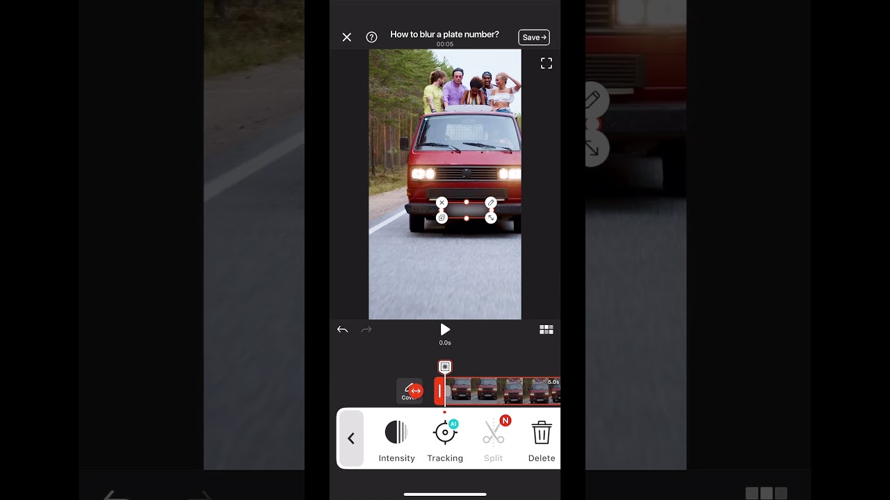 How to blur a moving car plate? #VDIT #VDITapp