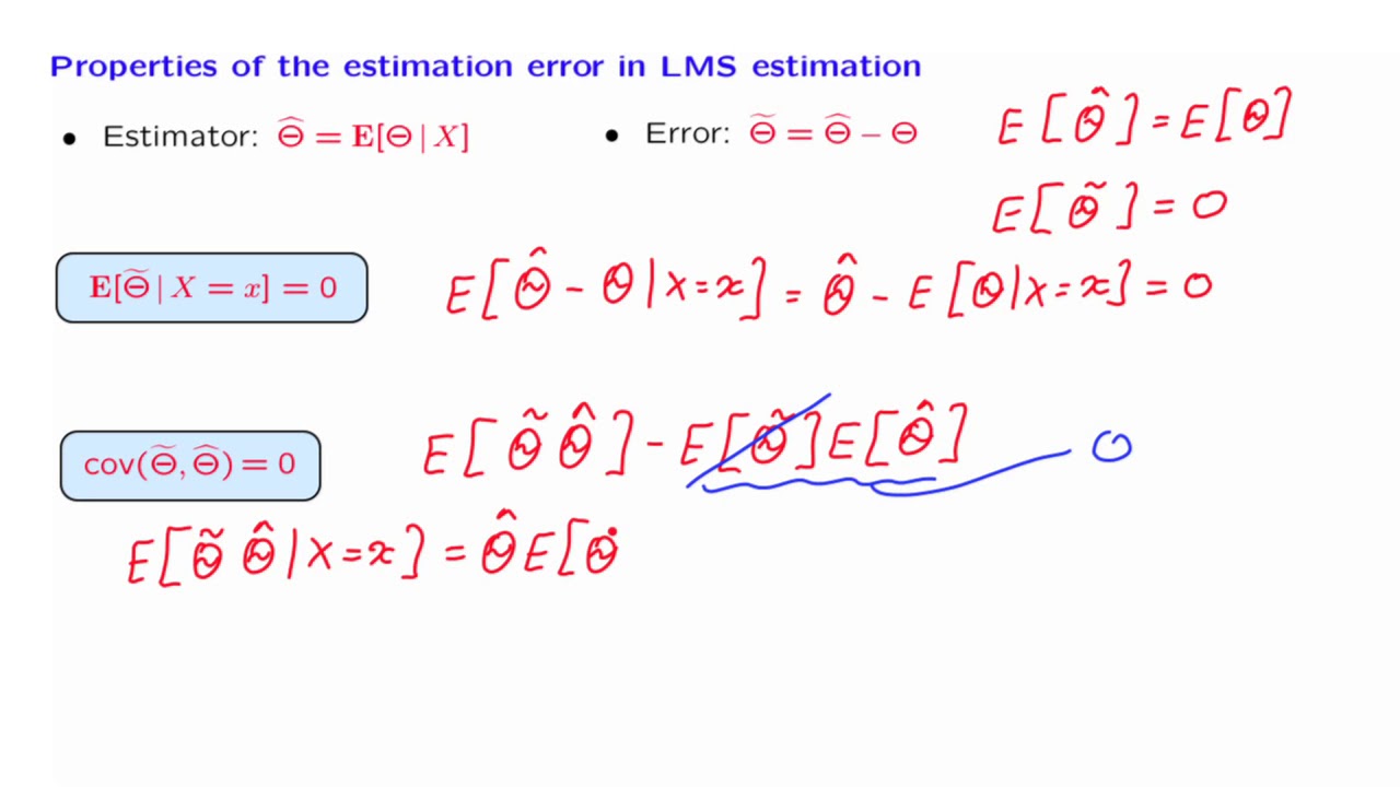 L16.8 Properties of the LMS Estimation Error