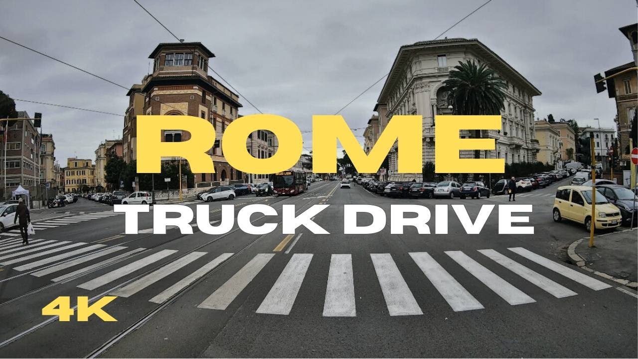 Truck Driving in Rome Italy 4K | 25 Min City Drive with Music