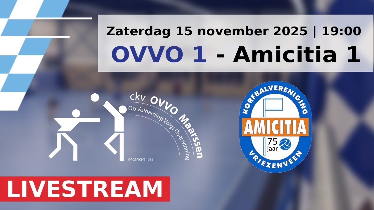 OVVO Maarssen 1 vs Amicitia 1 | Livestream (15-11-2025)
