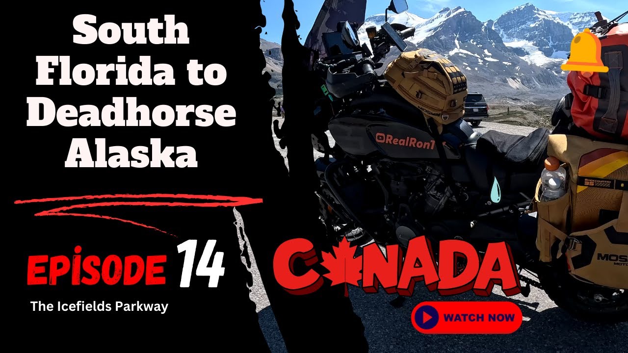 Florida to Deadhorse Alaska on a Harley Pan America - Episode 14 Icefields Parkway