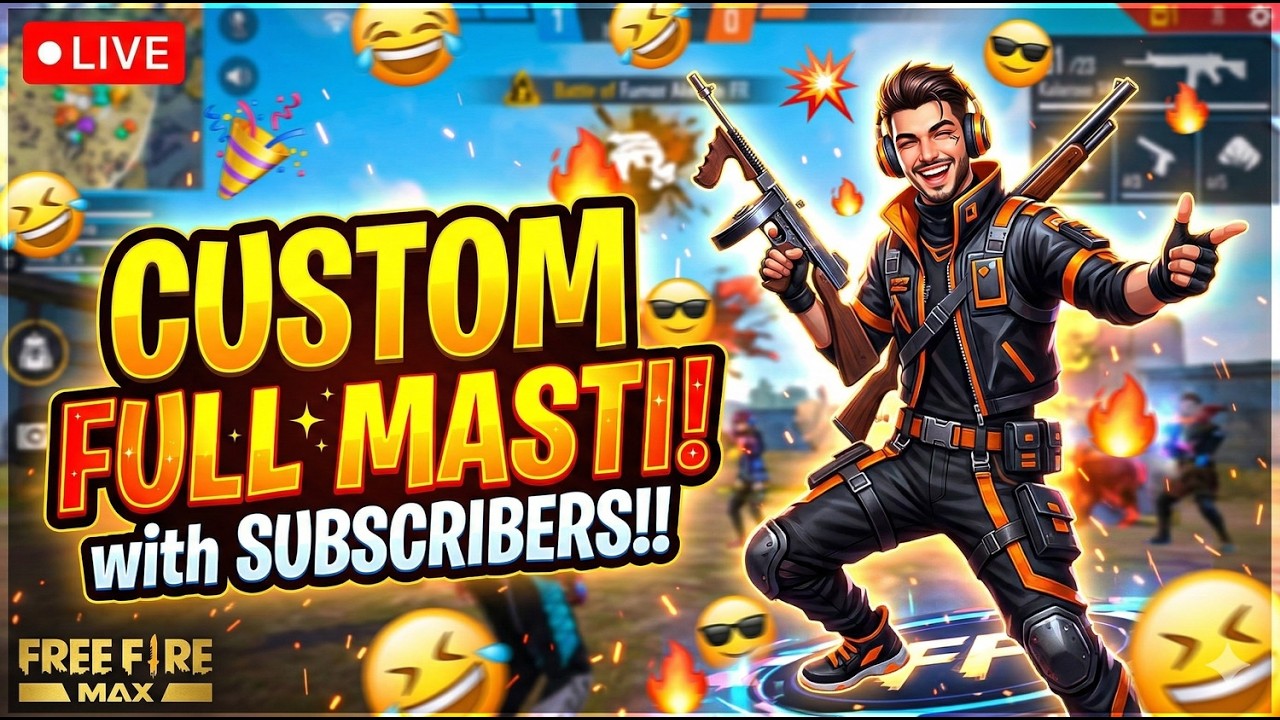 🔴Free Fire MAX Live | Full Bakc*di in Custom | Grandmaster play❤️ #gaminglive