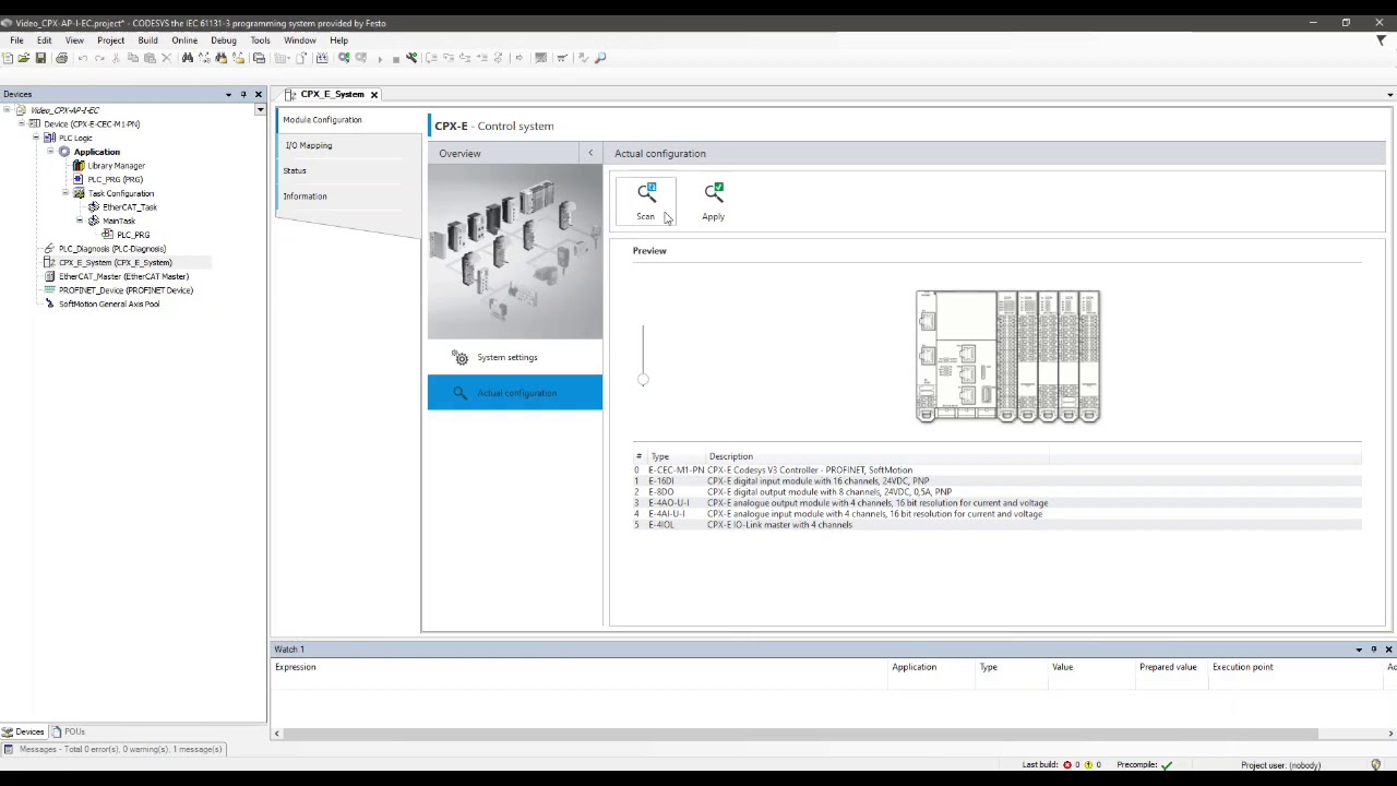 CPX-AP-I-EC (EtherCAT) using scan function in Codesys