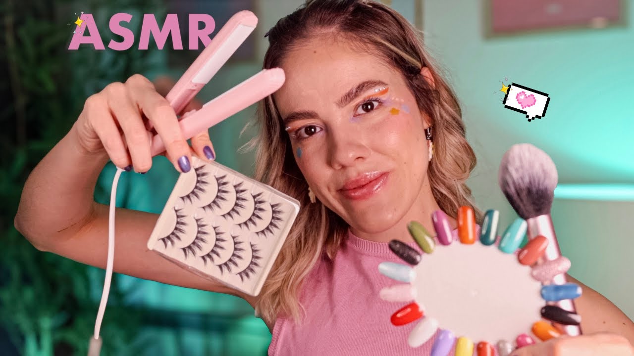 ASMR CUIDANDO DE VOCÊ: Manicure, Cílios, Cabelo e Maquiagem 💄🧖🏻‍♀️ GABIWEE