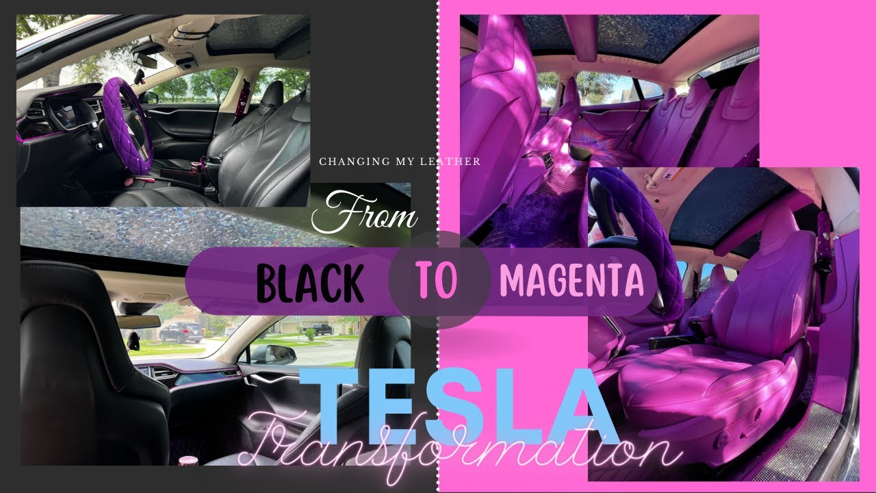 Перекрашиваю салон Tesla ПОЛНОСТЬЮ! 🦄 | Сделай сам: розово-фиолетовые кожаные сиденья для автомоб...