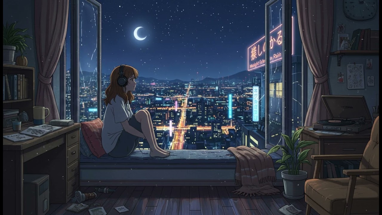Midnight Echoes in the Rain - Dreamy Lofi Hip Hop 🌌