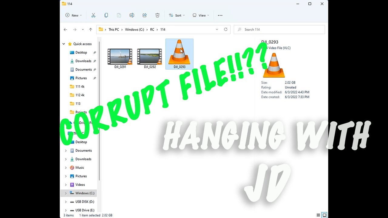 CORRUPT FILE - Forgot To Stop Recording Before Powering Off DJI Mini 2