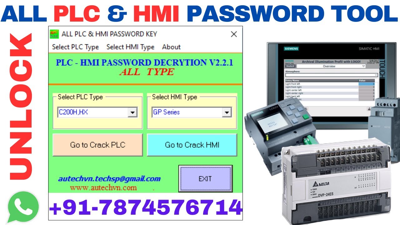 Crack All PLC & HMI Password | Unlock All PLC & HMI Password | PLC & HMI Unlock software Tool  #plc