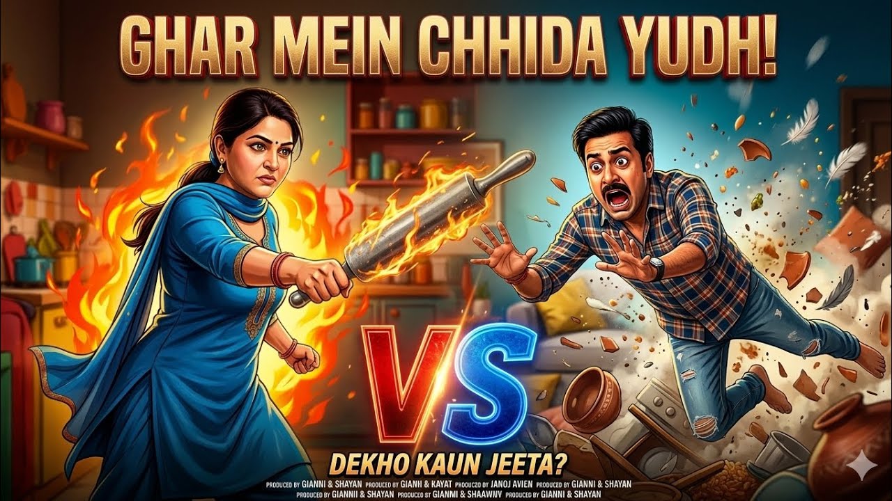 Jab Biwi Bani Action Hero! 😂 Dekhiye Kaun Jeeta?​ #viralvideo #reels #funnyvideo#comedyvideo 