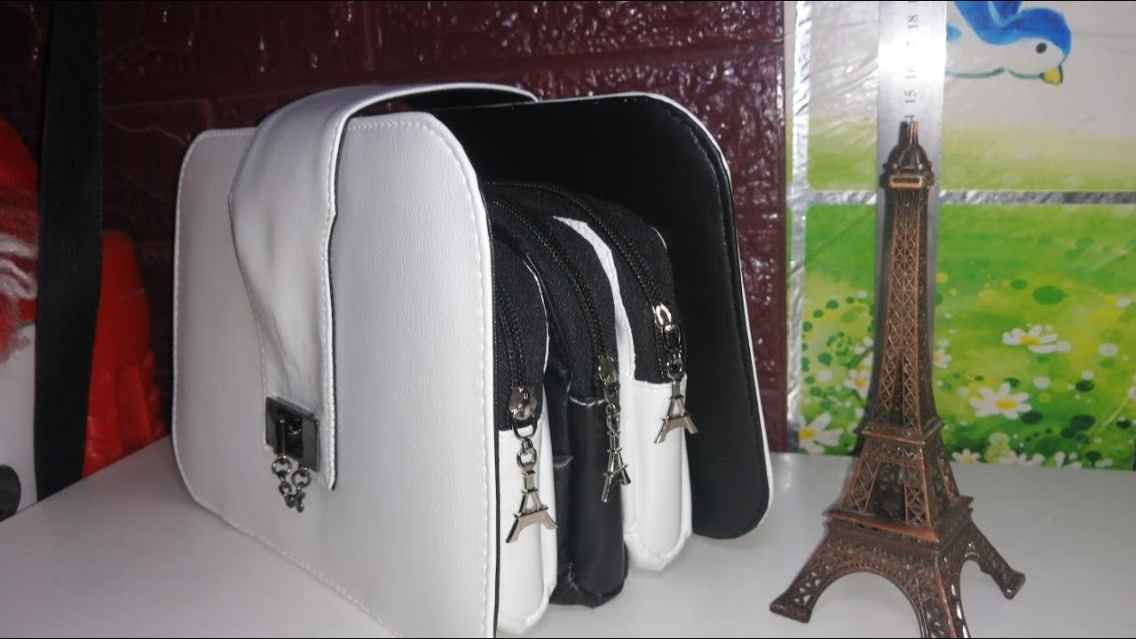 طريقه عمل شنطه جلد بورق مقوي  How to make a leather bag with paperboard