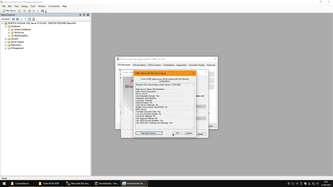 SSeMU | Create server, same accounts, different parameters.