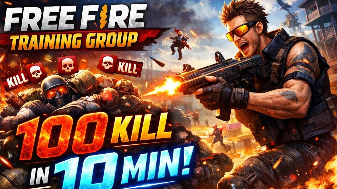 100 KILLS IN 10 MIN! 😳 Free Fire Training Group Challenge