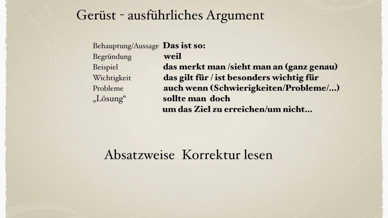 ESA: Wie schreibt man eine Stellungnahme/Argumentation?