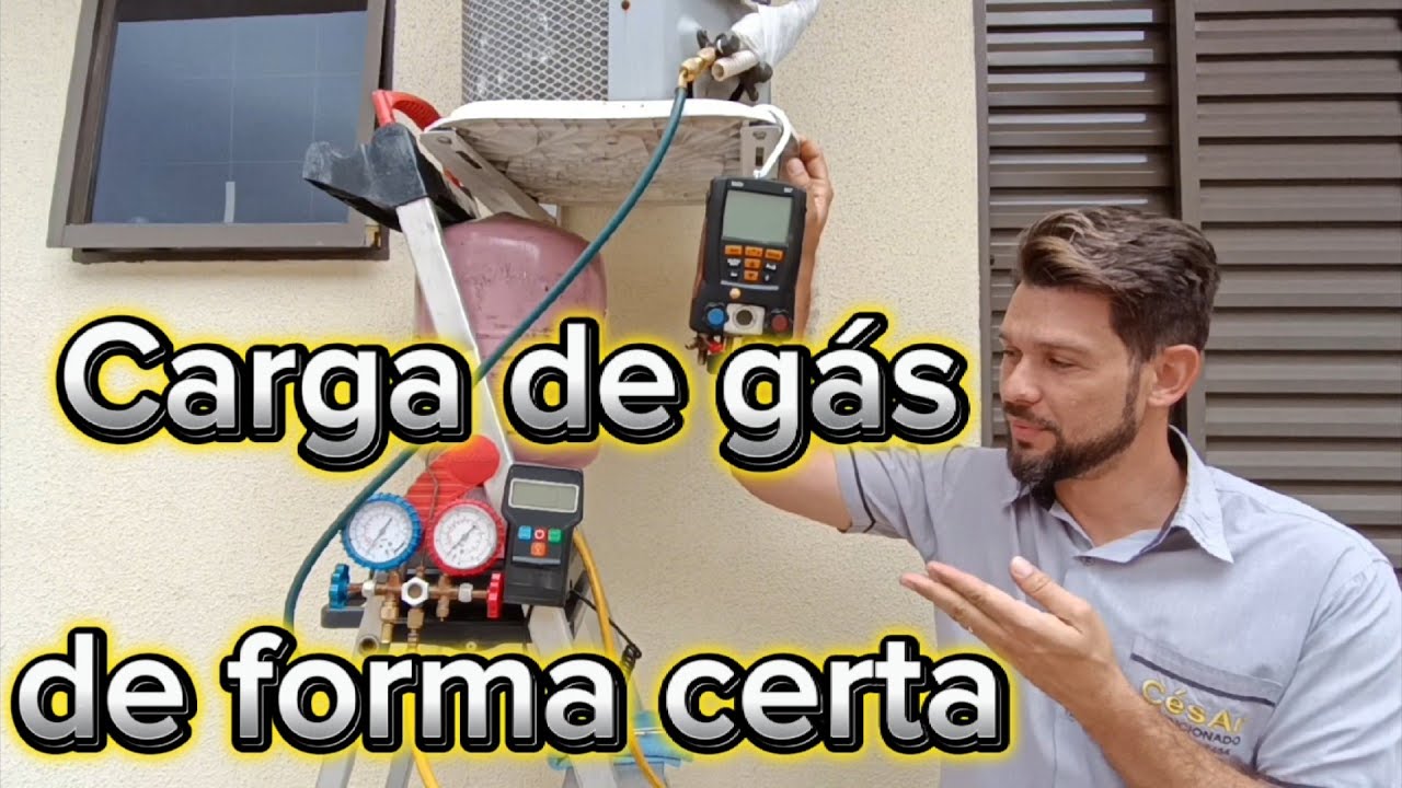 Como fazer carga de gás R410 (fluido refrigerante) de forma correta - Balança digital precisão