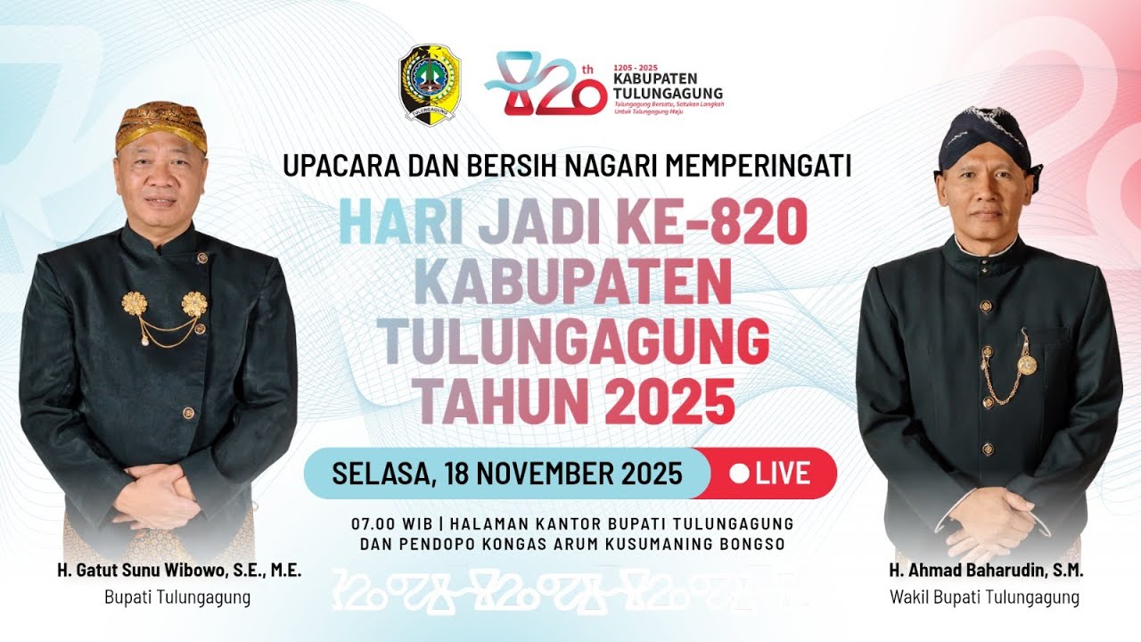 🔴 LIVE UPACARA ADAT BERSIH NAGARI PERINGATAN HARI JADI KE-820 KABUPATEN TULUNGAGUNG TAHUN 2025